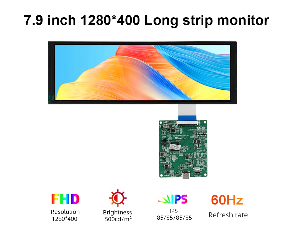 Wisecoco 7,84-дюймовый дополнительный экран с длинной полосой 1280*400 ЖК-дисплей с платой Type-C для мониторинга процессора ноутбука Aida64
Wisecoco 7,84-дюймовый дополнительный экран с длинной полосой 1280*400 ЖК-дисплей с платой Type-C для мониторинга процессора ноутбука Aida64