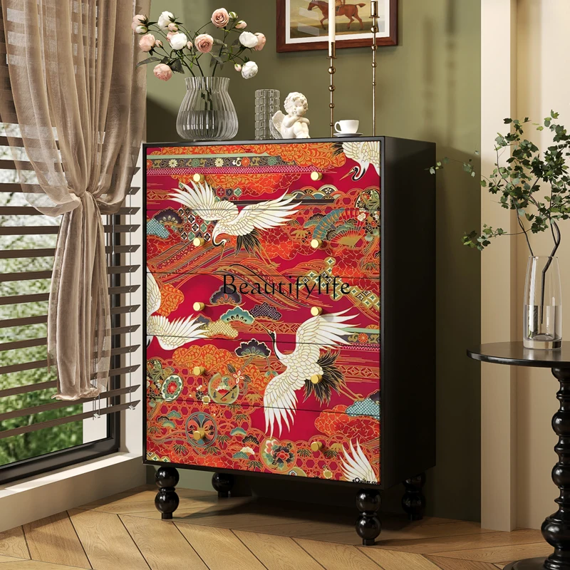 French medieval solid wood chest of drawers B & B living room entrance decorative cabinet
French medieval solid wood chest of drawers B & B living room entrance decorative cabinet