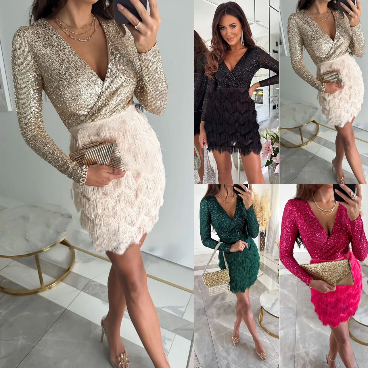 Colorful Sequin Loose Casual Dress for Women Party Wear Shiny Multi-Color Women's Dress Fashionable And Stylish Gown
Colorful Sequin Loose Casual Dress for Women Party Wear Shiny Multi-Color Women's Dress Fashionable And Stylish Gown
