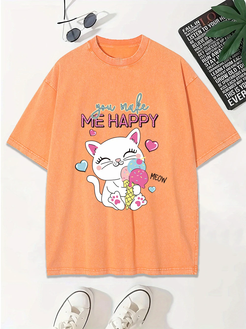 Cartoons Car And Ice Cream Printing Washed T-Shirt Women Cotton Oversize Tops Street Distressed O-Neck T Shirt Summer Clothes
Cartoons Car And Ice Cream Printing Washed T-Shirt Women Cotton Oversize Tops Street Distressed O-Neck T Shirt Summer Clothes