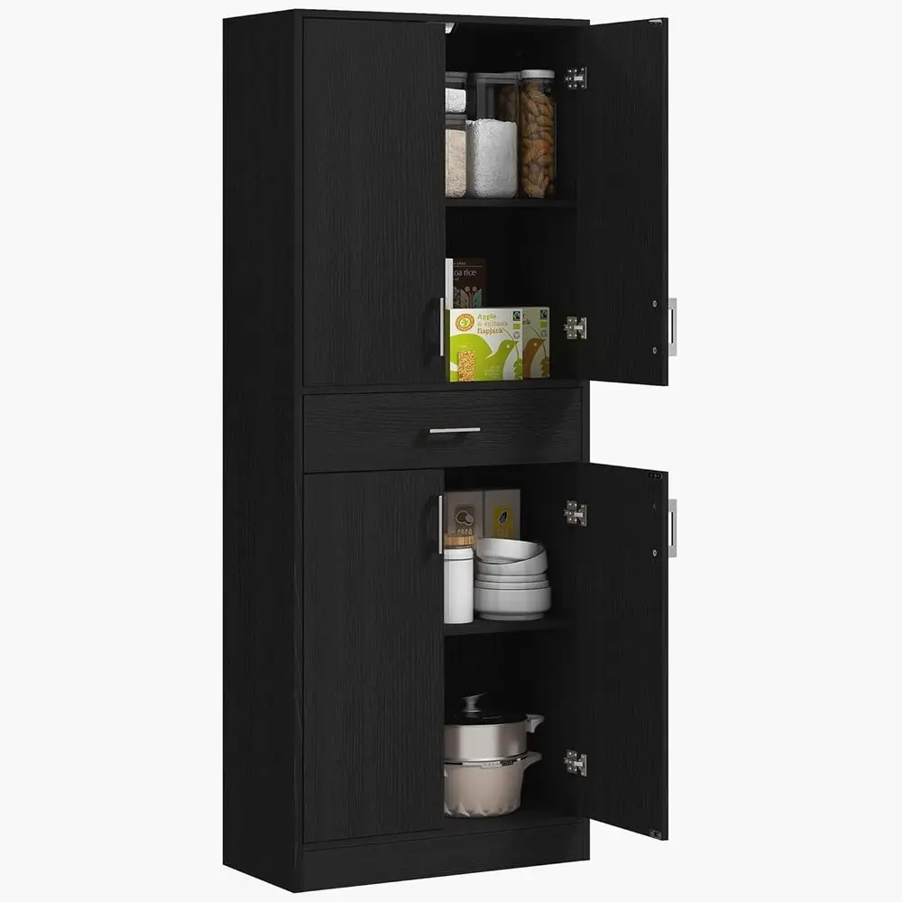 71 Tall Kitchen Pantry Cabinet with Doors and Adjustable Shelves, Distressed Black Storage
71 Tall Kitchen Pantry Cabinet with Doors and Adjustable Shelves, Distressed Black Storage