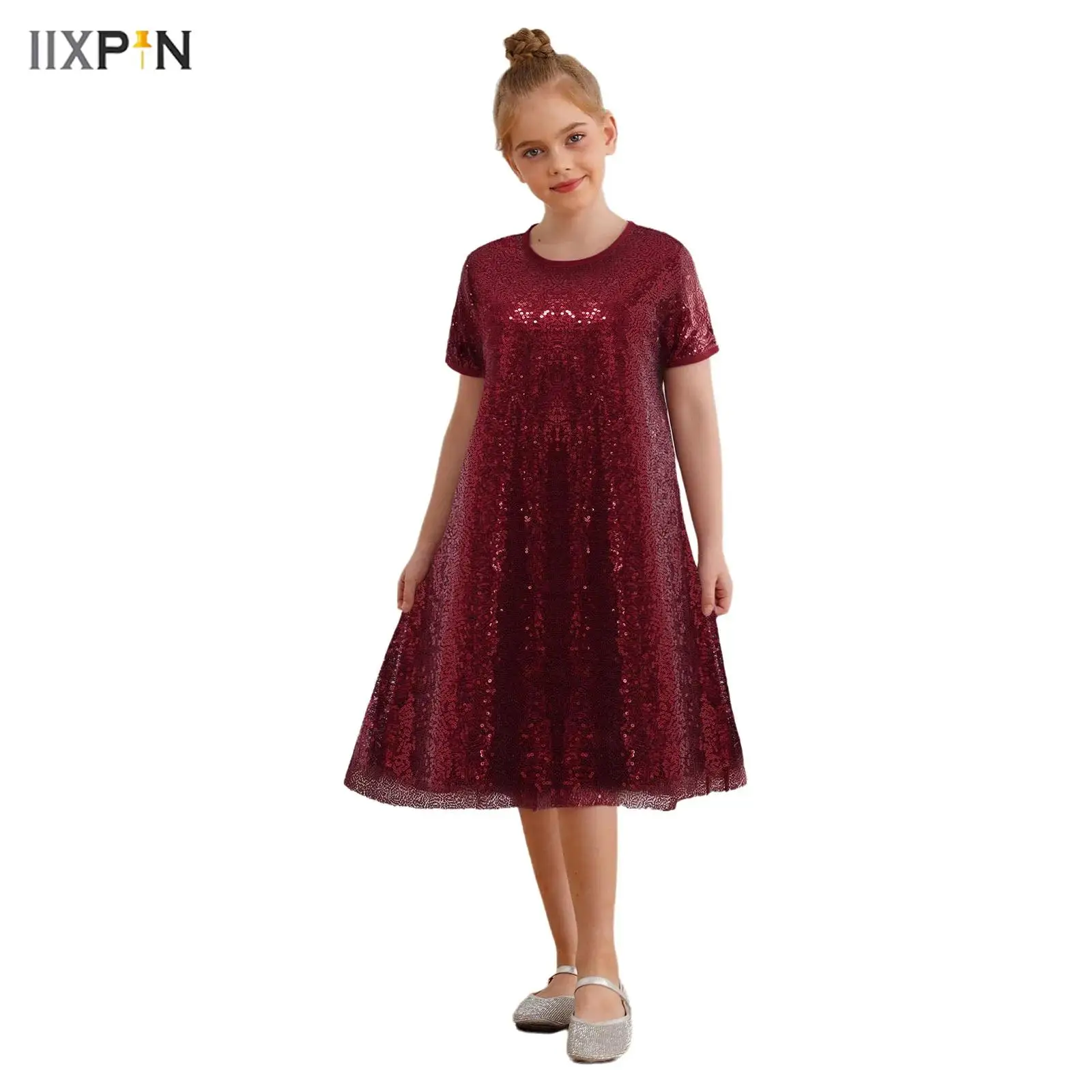 Kids Girls Princess Dress Birthday Pageant Party Dresses Summer Fashion Round Neck Short Sleeves Sparkly Sequins A-line Dress
Kids Girls Princess Dress Birthday Pageant Party Dresses Summer Fashion Round Neck Short Sleeves Sparkly Sequins A-line Dress