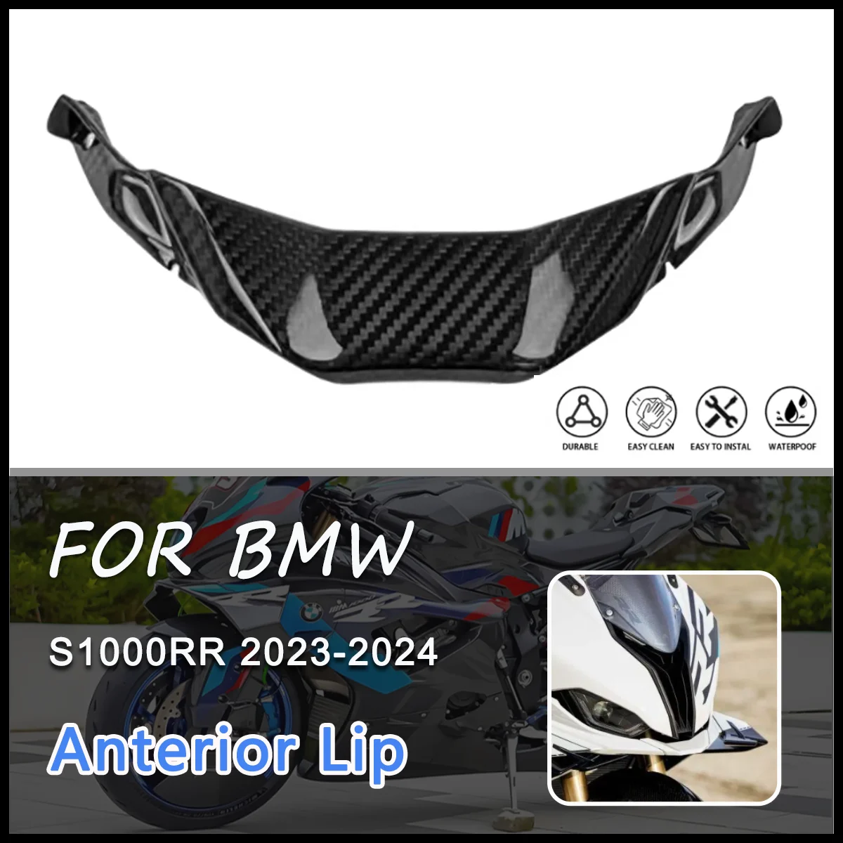 For BMW S1000RR 2023 2024 3K 100% Dry Carbon Fiber Motorcycle Accessories Anterior Lip
For BMW S1000RR 2023 2024 3K 100% Dry Carbon Fiber Motorcycle Accessories Anterior Lip
