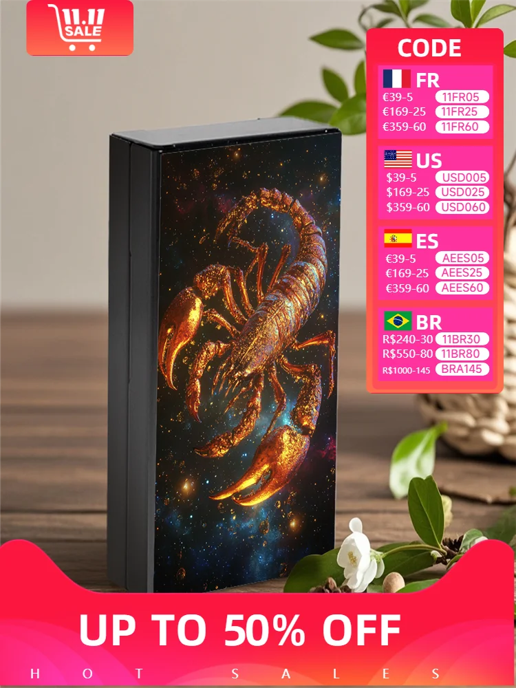Slim Aluminum Cigarette Case Durable and Stylish Scorpio Design, Perfect Gift for Men and Women,Travel-Friendly Storage Box
Slim Aluminum Cigarette Case Durable and Stylish Scorpio Design, Perfect Gift for Men and Women,Travel-Friendly Storage Box