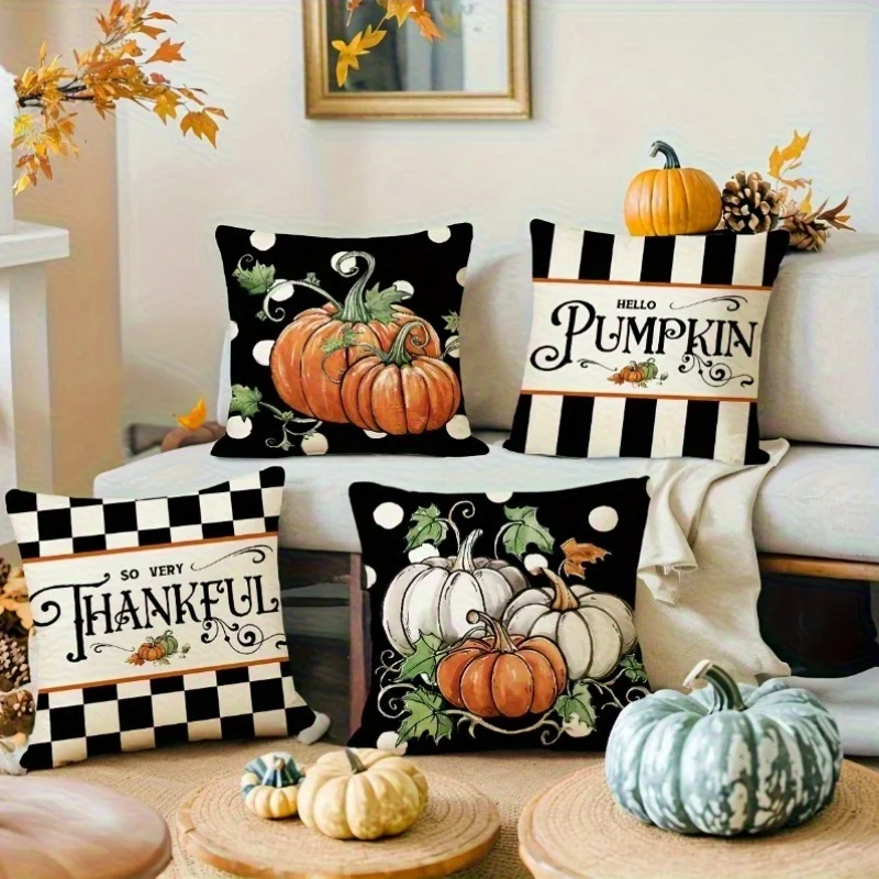 4pcs Fall Pumpkin Harvest Pillow Covers 17.7x17.7 Inch Farmhouse Thanksgiving Decor Square Throw Pillow Cases for Couch Porch
4pcs Fall Pumpkin Harvest Pillow Covers 17.7x17.7 Inch Farmhouse Thanksgiving Decor Square Throw Pillow Cases for Couch Porch