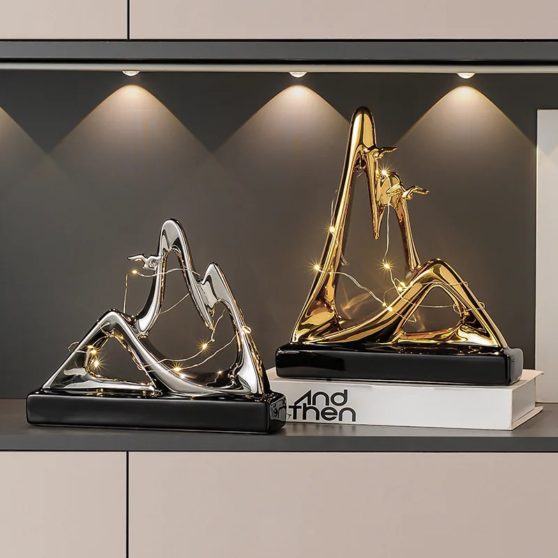 Ceramic Crafts Abstract Geometric Sculpture Hollow Out Gold Mountain Decorative Figurines Home Decoration Accessories
Ceramic Crafts Abstract Geometric Sculpture Hollow Out Gold Mountain Decorative Figurines Home Decoration Accessories