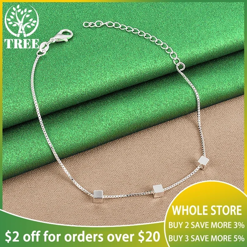 ALITREE 925 Sterling Silver Three Small Squares Chain Bracelets For Woman Party Wedding Fashion Fine Jewelry Lady Birthday Gifts
ALITREE 925 Sterling Silver Three Small Squares Chain Bracelets For Woman Party Wedding Fashion Fine Jewelry Lady Birthday Gifts