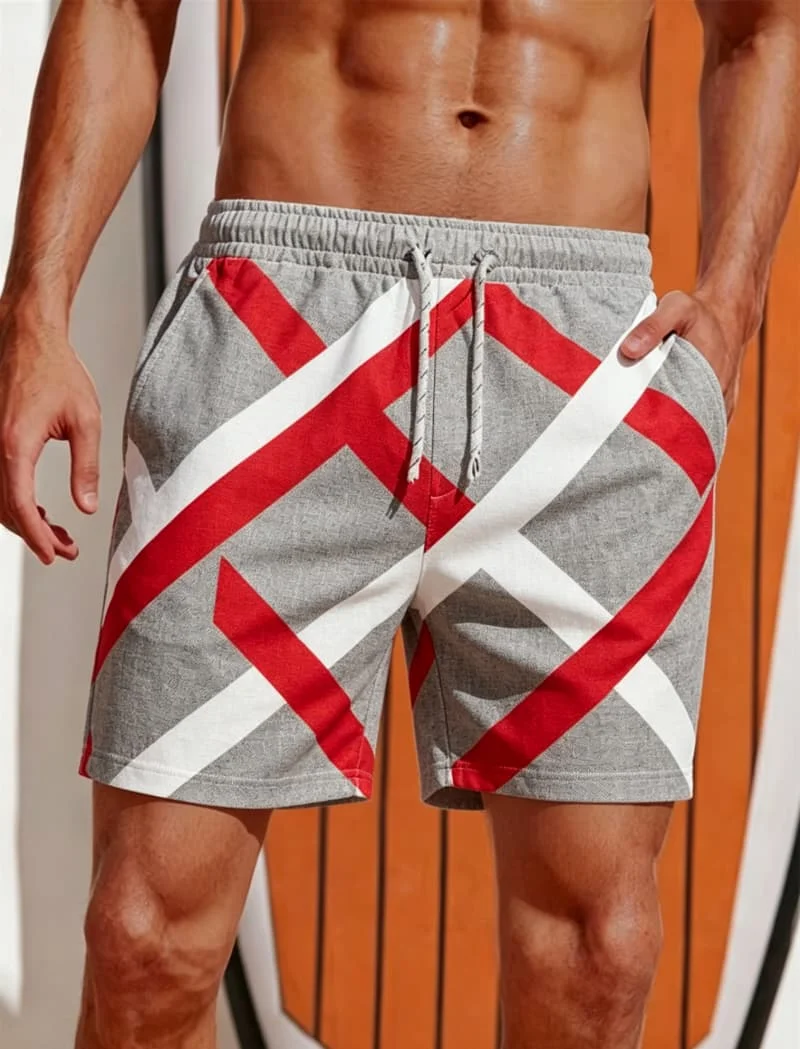 Men's geometric patchwork printed quick drying beach shorts, breathable and fashionable, suitable for all summer occasions.
Men's geometric patchwork printed quick drying beach shorts, breathable and fashionable, suitable for all summer occasions.