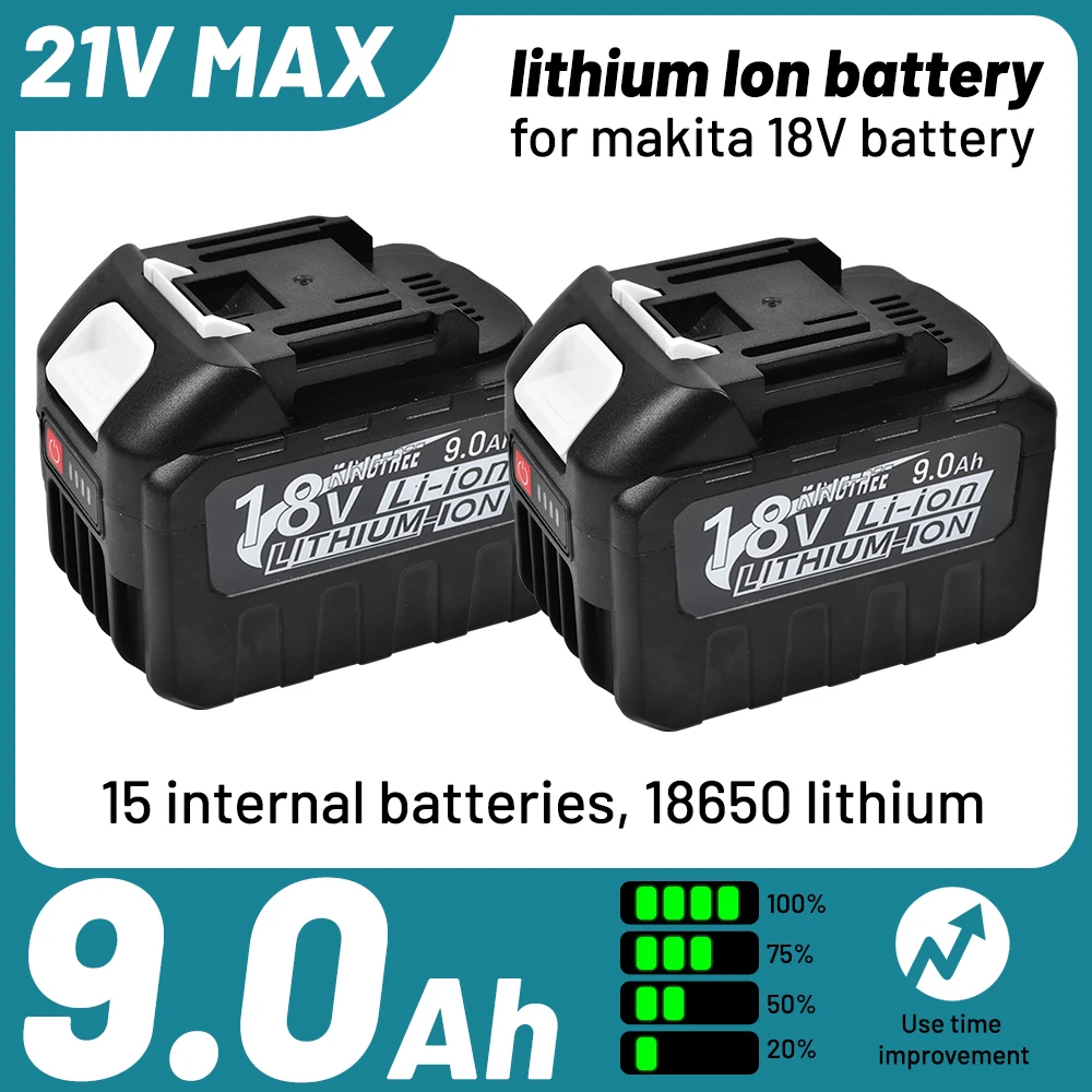 3Ah/5Ah/9Ah Replacement For Makita 18V Battery Compatible With 18 Volt LXT400 BL1830B BL1840B BL1850B BL1860B BL1815B Battery
3Ah/5Ah/9Ah Replacement For Makita 18V Battery Compatible With 18 Volt LXT400 BL1830B BL1840B BL1850B BL1860B BL1815B Battery