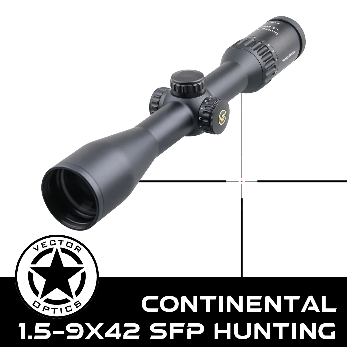 Vector Optics Continental 1.5-9x42 SFP Riflescope With Center Dot Illuminated Reticle More Than 90% Light Transmission For Hunt
Vector Optics Continental 1.5-9x42 SFP Riflescope With Center Dot Illuminated Reticle More Than 90% Light Transmission For Hunt