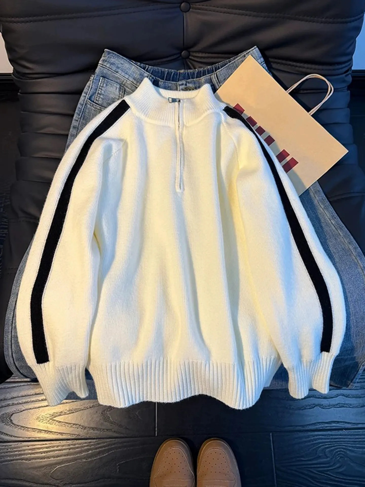 Мужской свитер Cleanfit на молнии с воротником-стойкой, утепленный, вязаный, в полоску, повседневный, свободного кроя
Мужской свитер Cleanfit на молнии с воротником-стойкой, утепленный, вязаный, в полоску, повседневный, свободного кроя