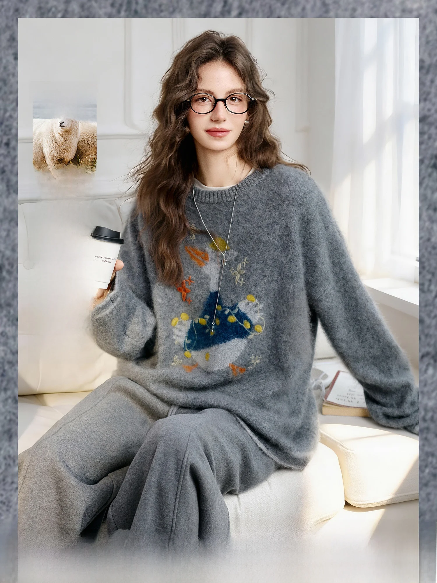 Cartoon Pattern Knitted Sweater Women's Spring Fce Long Sve round Ne Thiened Woolen Casual Inner Wear by NAGUAGU
Cartoon Pattern Knitted Sweater Women's Spring Fce Long Sve round Ne Thiened Woolen Casual Inner Wear by NAGUAGU