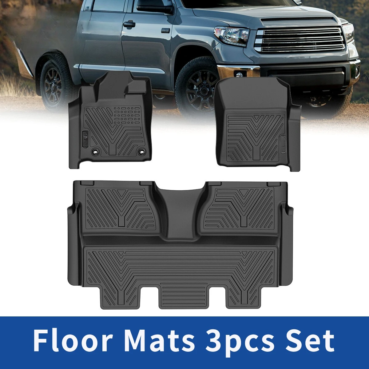 3Pcs Floor Mats for 2014- 2021 Toyota Tundra CrewMax All Weather TPE Floor Liner
3Pcs Floor Mats for 2014- 2021 Toyota Tundra CrewMax All Weather TPE Floor Liner