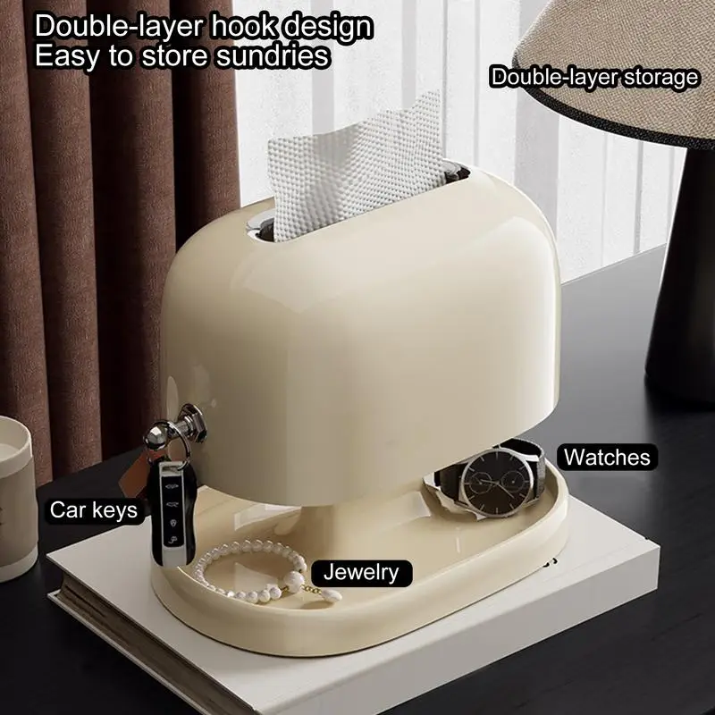 Tissue Box Cover with Tray Decorative Spring Support Napkin Holders Retro Style Tissue Dispenser Double-Layer with Hook
Tissue Box Cover with Tray Decorative Spring Support Napkin Holders Retro Style Tissue Dispenser Double-Layer with Hook