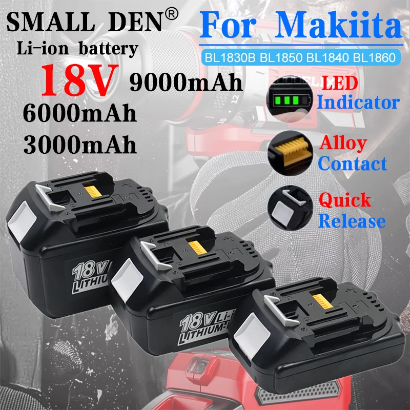 18V 3Ah 6Ah 9Ah For Makiita BL1850 18V Battery 18 Volt Lithium-Ion Power Tools BL1830B BL1850 BL1840 BL1860 BL1890 LXT400
18V 3Ah 6Ah 9Ah For Makiita BL1850 18V Battery 18 Volt Lithium-Ion Power Tools BL1830B BL1850 BL1840 BL1860 BL1890 LXT400