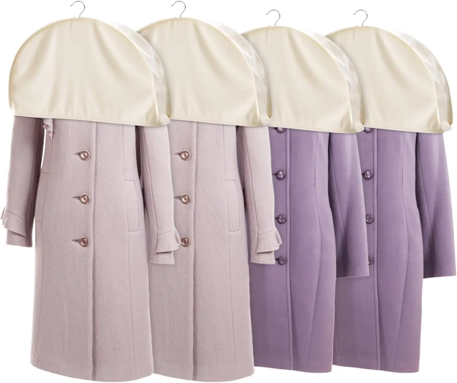 Breathable Satin Shoulder Covers for Clothes, Set of 4 - Dust Proof Garment Protectors for Suits, Coats, Jackets - Apricot
Breathable Satin Shoulder Covers for Clothes, Set of 4 - Dust Proof Garment Protectors for Suits, Coats, Jackets - Apricot