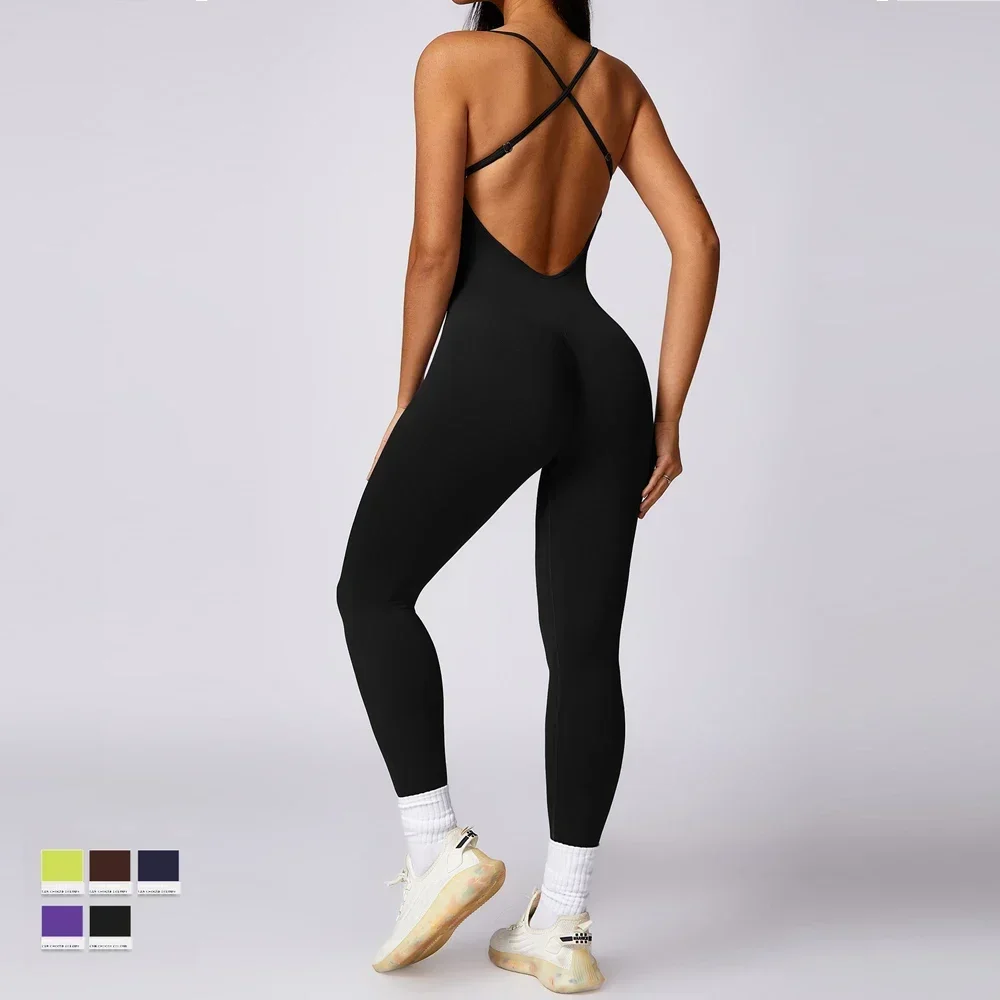 Sexy Backless Scrunch Sport Jumpsuits Raises Butt Women's Tracksuit One Piece Seamless Fitness Overalls Female Gym Yoga Outfits
Sexy Backless Scrunch Sport Jumpsuits Raises Butt Women's Tracksuit One Piece Seamless Fitness Overalls Female Gym Yoga Outfits