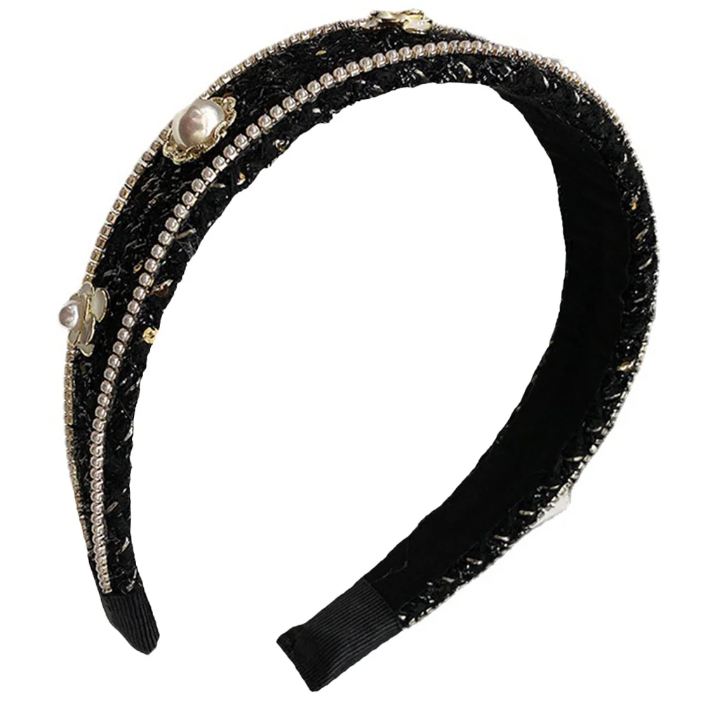Pearl Headband Women Rhinestone Black Lightweight Hair Accessory Black Headband Wide Decorative Headbands
Pearl Headband Women Rhinestone Black Lightweight Hair Accessory Black Headband Wide Decorative Headbands