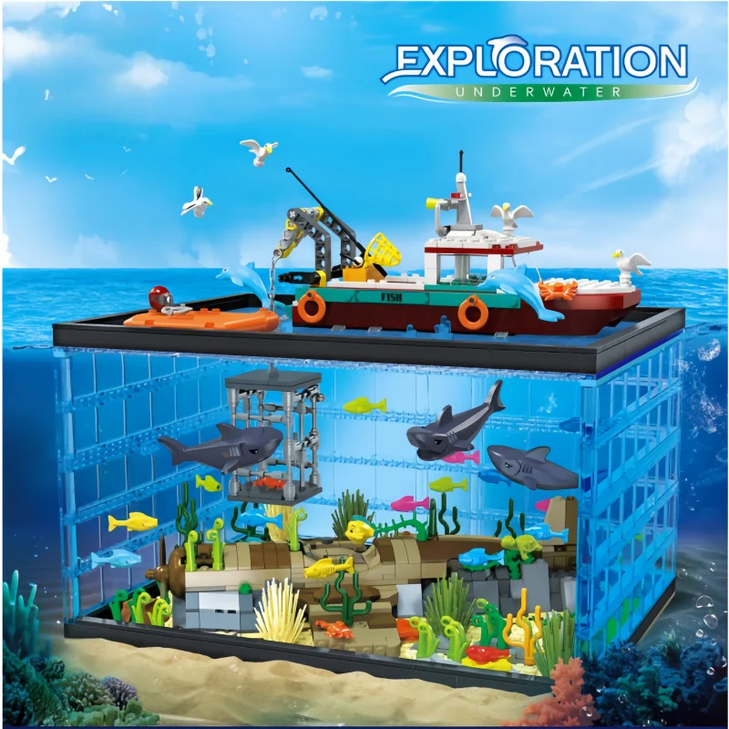 1519Pcs Fish Tank Building Block Model Moc Shark Fishing Boat Assembly Desktop Decoration Boys Girls Toys Adult Gifts
1519Pcs Fish Tank Building Block Model Moc Shark Fishing Boat Assembly Desktop Decoration Boys Girls Toys Adult Gifts