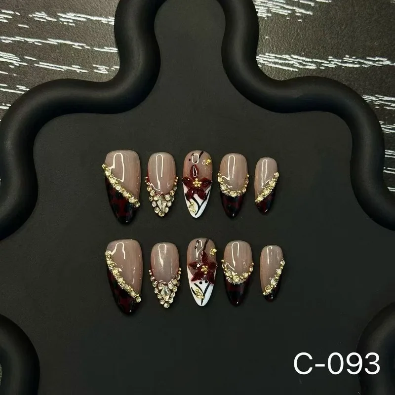 10Pcs Handmade Nails 3D-Carved Red Leopard Print French Tips with Full Diamond Accents Press-On Nails Perfect Gift for Women
10Pcs Handmade Nails 3D-Carved Red Leopard Print French Tips with Full Diamond Accents Press-On Nails Perfect Gift for Women