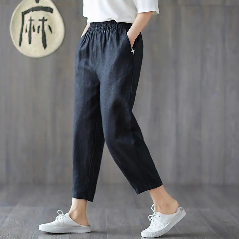 Women Summer Cotton Harem Pants Plus Size Loose Cropped Ankle Pants Linen Cotton Carrot Trousers Thin Casual Pants
Women Summer Cotton Harem Pants Plus Size Loose Cropped Ankle Pants Linen Cotton Carrot Trousers Thin Casual Pants