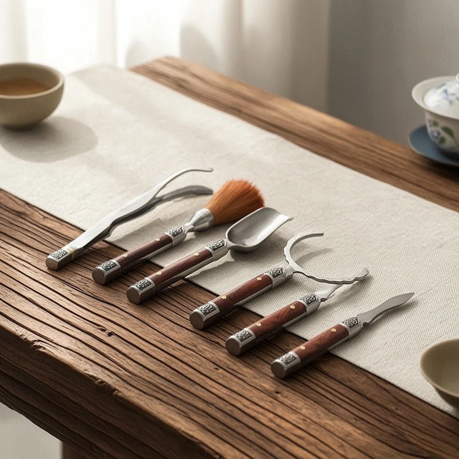 5 Pieces Tea Ceremony Set with Wooden Handles Traditional Gongfu Tea Set Chinese Multifunctional for Hosts
5 Pieces Tea Ceremony Set with Wooden Handles Traditional Gongfu Tea Set Chinese Multifunctional for Hosts