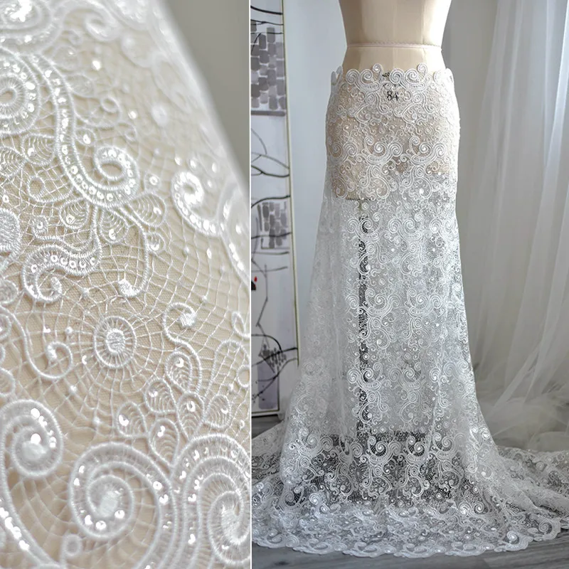 Sequin Embroidered Lace Tulle Fabric for DIY Sewing Handmade Wedding Dress Garment Accessories Clothing Fashion Material Cloth
Sequin Embroidered Lace Tulle Fabric for DIY Sewing Handmade Wedding Dress Garment Accessories Clothing Fashion Material Cloth