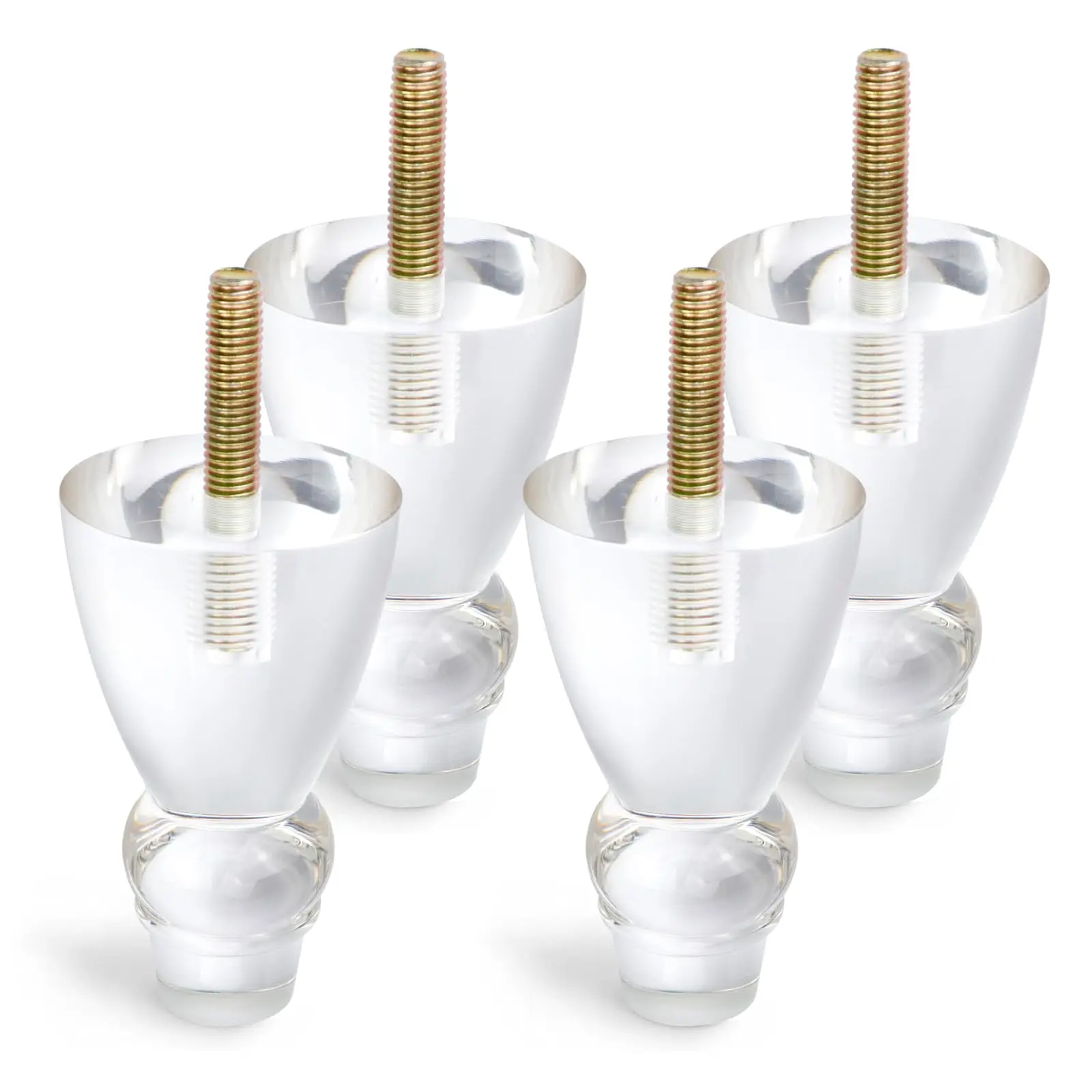 Clear Acrylic Furniture Feet 100mm Height With Threaded Rods For Sofa Desk Coffee Table Bed Set Of Four Type-3
Clear Acrylic Furniture Feet 100mm Height With Threaded Rods For Sofa Desk Coffee Table Bed Set Of Four Type-3