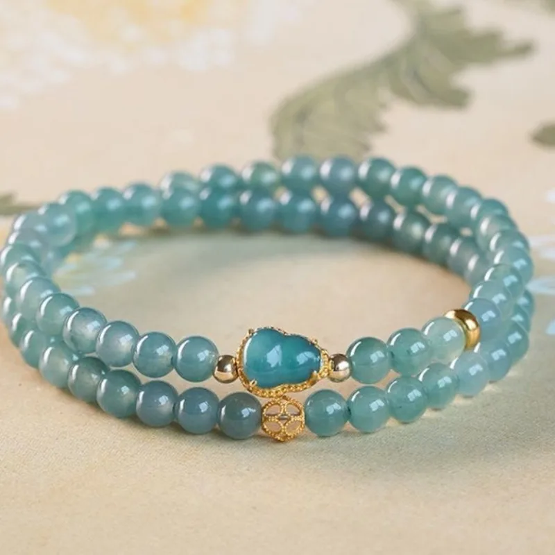 Natural Blue Water Jade Gourd Emerald Bracelet 6mm Beads Exquisite Sexy Young Fashion Real Jewelry Best Selling Holiday Gifts
Natural Blue Water Jade Gourd Emerald Bracelet 6mm Beads Exquisite Sexy Young Fashion Real Jewelry Best Selling Holiday Gifts