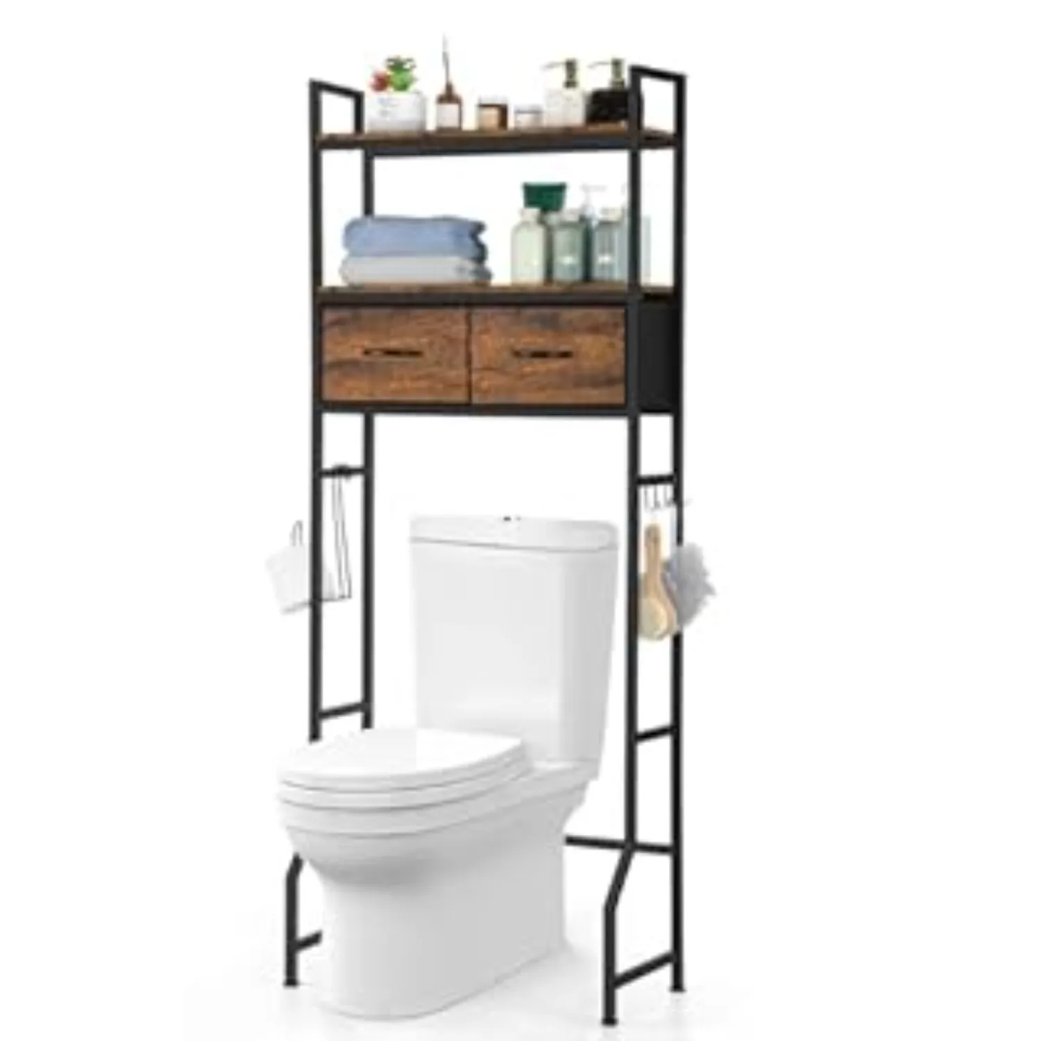 Over-Toilet Storage Cabinet with Fabric Drawers - Space-Saving Bathroom Shelf Organizer, Fits Most Toilets, Rustic Brown
Over-Toilet Storage Cabinet with Fabric Drawers - Space-Saving Bathroom Shelf Organizer, Fits Most Toilets, Rustic Brown