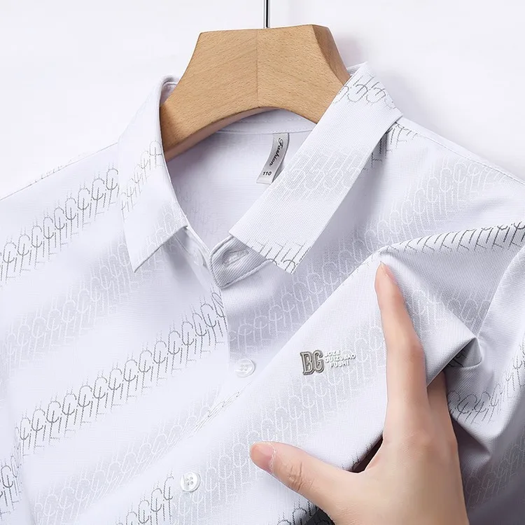 Men's Ice Silk Short Sleeve Shirt Thin Digital Printing Elastic Casual Lightweight Summer Fashion Striped Pattern Loose Fit
Men's Ice Silk Short Sleeve Shirt Thin Digital Printing Elastic Casual Lightweight Summer Fashion Striped Pattern Loose Fit