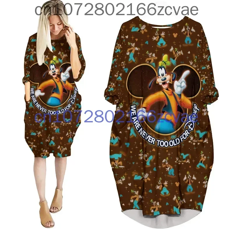 2024 Summer Disney Goofy Women's Batwing Pocket Dress New Fashion Street Dress Y2K Loose Casual Long sleeved Women's Dress
2024 Summer Disney Goofy Women's Batwing Pocket Dress New Fashion Street Dress Y2K Loose Casual Long sleeved Women's Dress