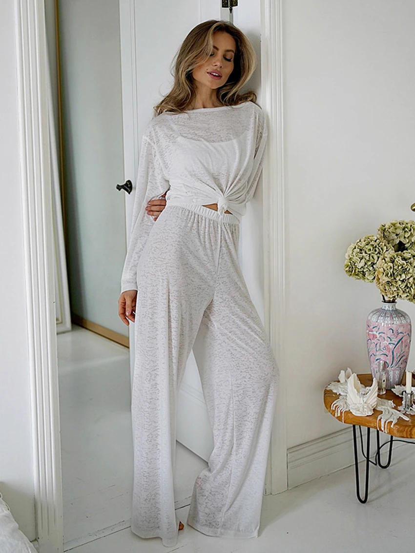 Marthaqiqi Loose Women'S Sleepwear 2 Piece Suit Long Sleeve Nightgowns O-Neck Nightwear Pants Casual Summer Women Home Clothes
Marthaqiqi Loose Women'S Sleepwear 2 Piece Suit Long Sleeve Nightgowns O-Neck Nightwear Pants Casual Summer Women Home Clothes