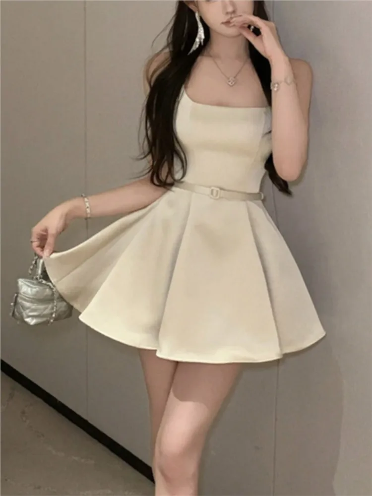 Elegant Vintage Sexy Satin Mini Dress Solid Square-Collar Slim Wasit Ball Gown Korean Chic Evening Party Prom Female Clothes
Elegant Vintage Sexy Satin Mini Dress Solid Square-Collar Slim Wasit Ball Gown Korean Chic Evening Party Prom Female Clothes