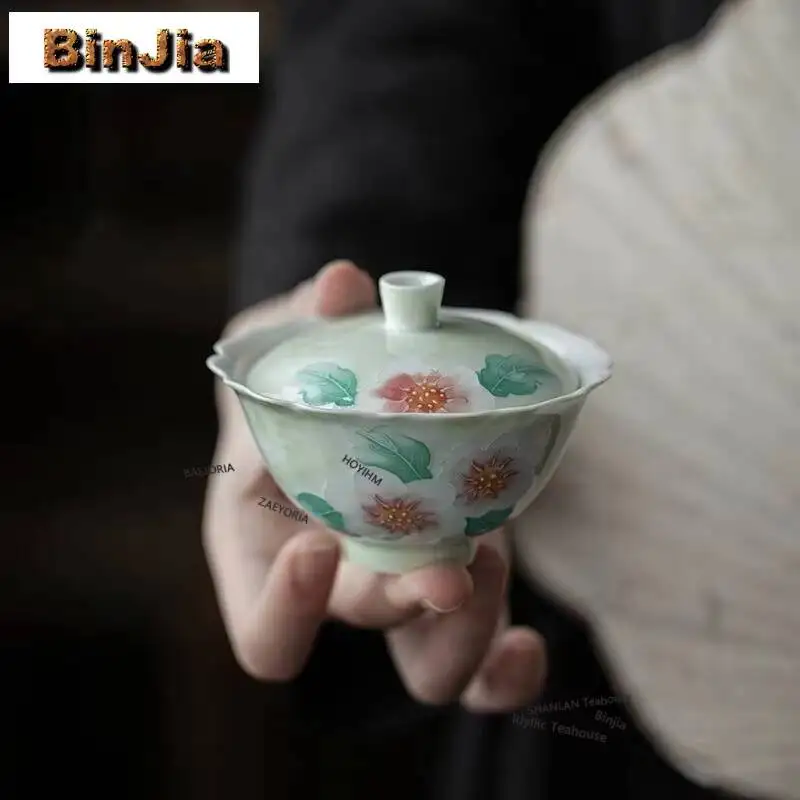 90ml Pure Hand-painted Flower Gaiwan Handmade Aritayaki Porcelain Tea Tureen Zen Non Hot Tea Maker Cover Bowl Tableware Craft
90ml Pure Hand-painted Flower Gaiwan Handmade Aritayaki Porcelain Tea Tureen Zen Non Hot Tea Maker Cover Bowl Tableware Craft