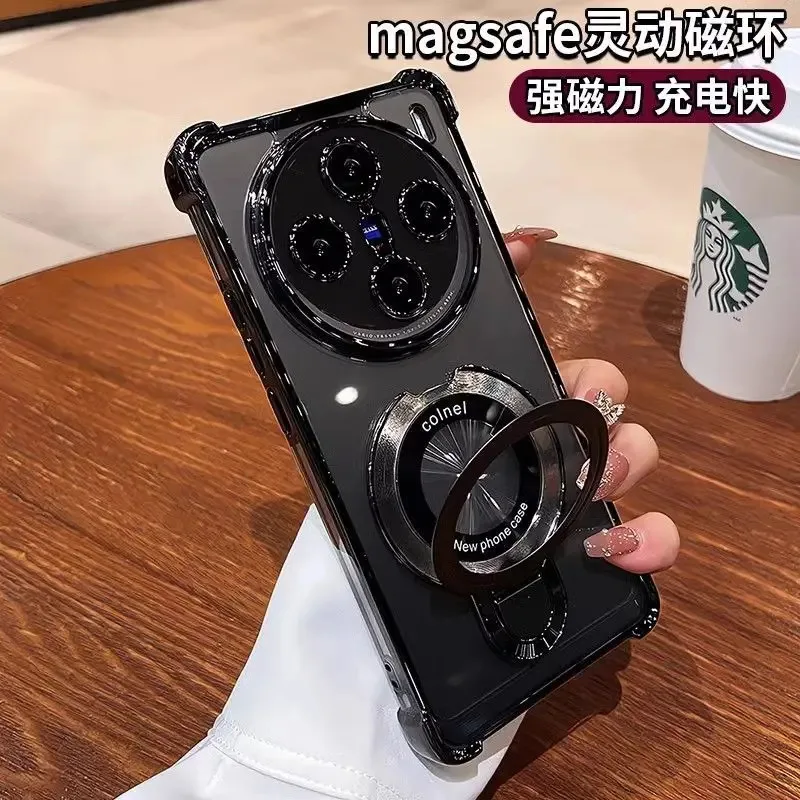 For VIVO X200 Pro Mini X100 Ultra Case Magnetic Holder Luxury Camera Protection Plating Airbag Transparent Soft Silicone Cover
For VIVO X200 Pro Mini X100 Ultra Case Magnetic Holder Luxury Camera Protection Plating Airbag Transparent Soft Silicone Cover