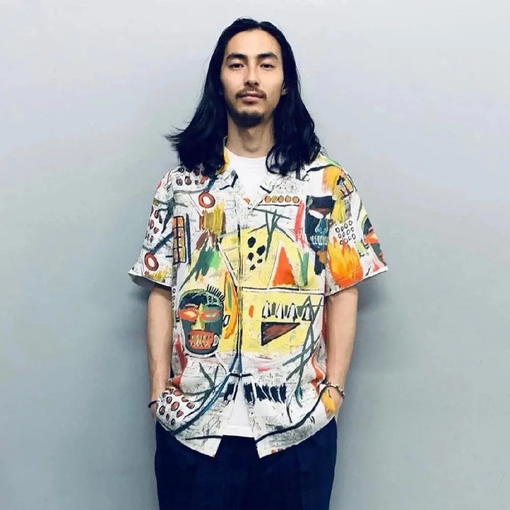 WCKO MARIA Graffiti Hawaii Short Sleeve Shirt Durable Polyester Breathable Sweat Absorbent Ultra Light Unisex round Neck Casu...
WCKO MARIA Graffiti Hawaii Short Sleeve Shirt Durable Polyester Breathable Sweat Absorbent Ultra Light Unisex round Neck Casu...