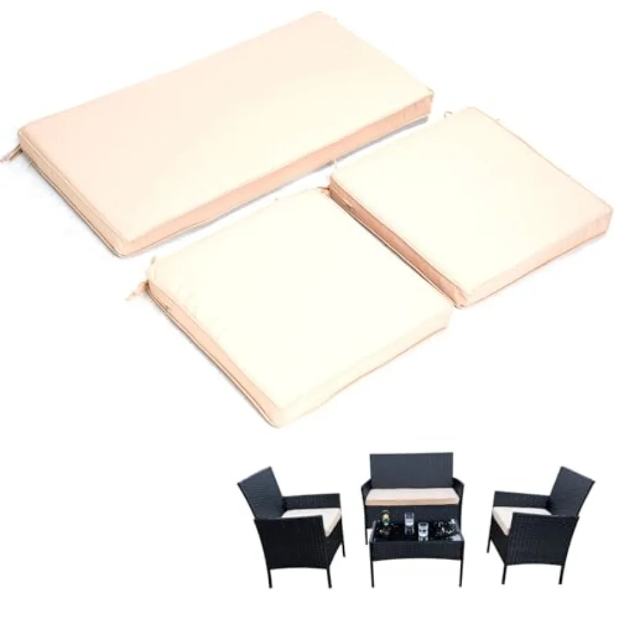 3-Pack Outdoor Patio Furniture Replacement Cushion Set High-Elastic Sponge Cushions Fit 4-Piece Wicker Rattan Sofa Loveseat and
3-Pack Outdoor Patio Furniture Replacement Cushion Set High-Elastic Sponge Cushions Fit 4-Piece Wicker Rattan Sofa Loveseat and