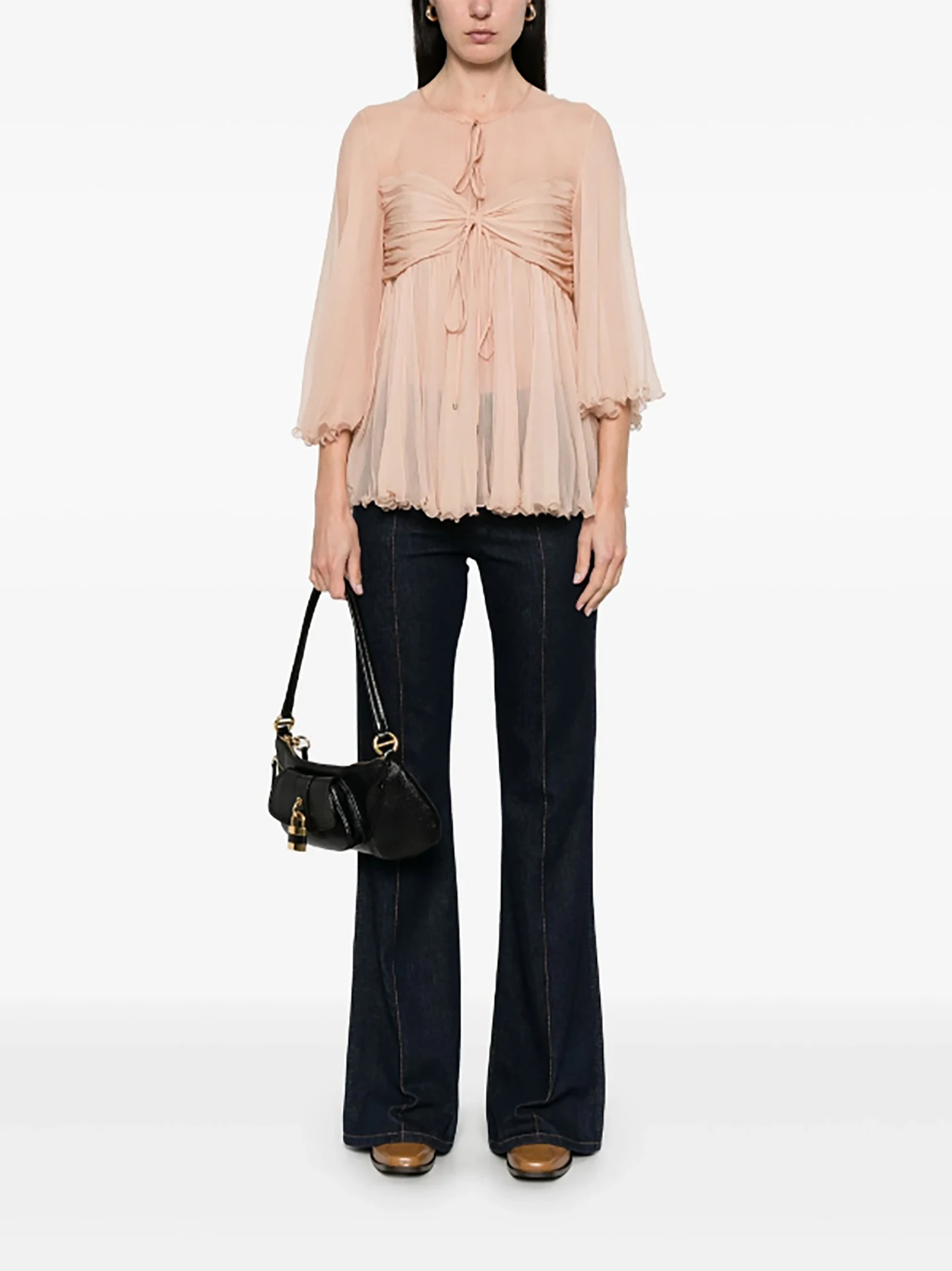 Elegant Chiffon Top with Sleeves for Women Spring 2026 Unique Design Waist-Cinching Long Sleeve Lace Shirt
Elegant Chiffon Top with Sleeves for Women Spring 2026 Unique Design Waist-Cinching Long Sleeve Lace Shirt