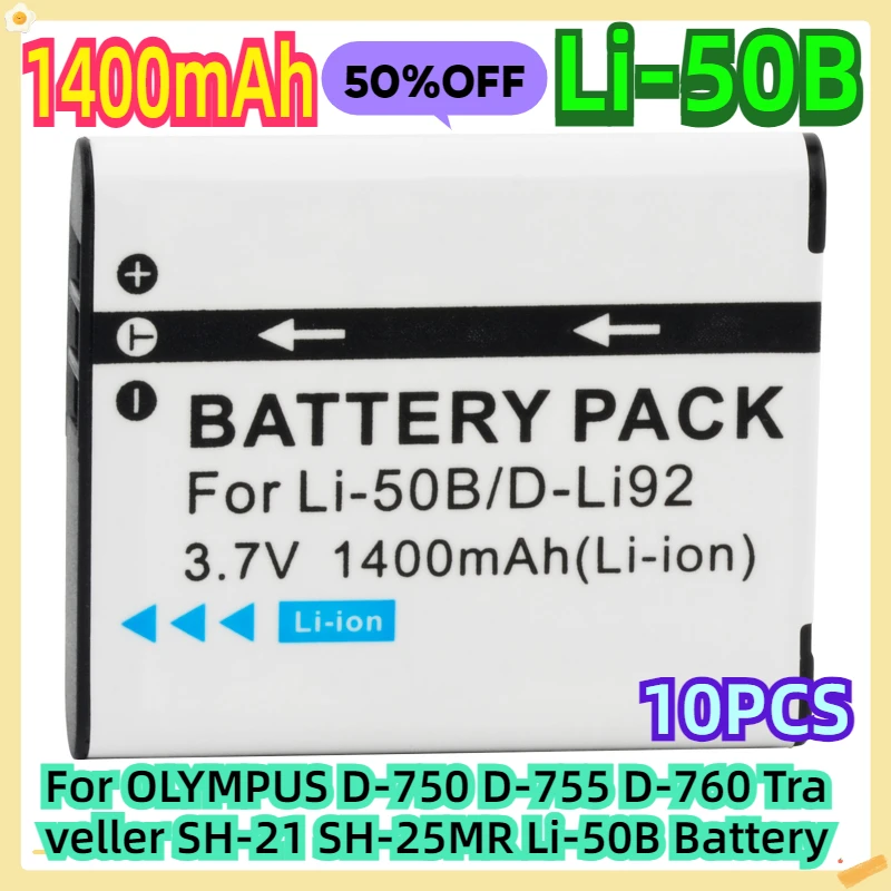 For OLYMPUS D-750 D-755 D-760 SH-21 SH-25MR Li-50B Battery 10pcs
For OLYMPUS D-750 D-755 D-760 SH-21 SH-25MR Li-50B Battery 10pcs