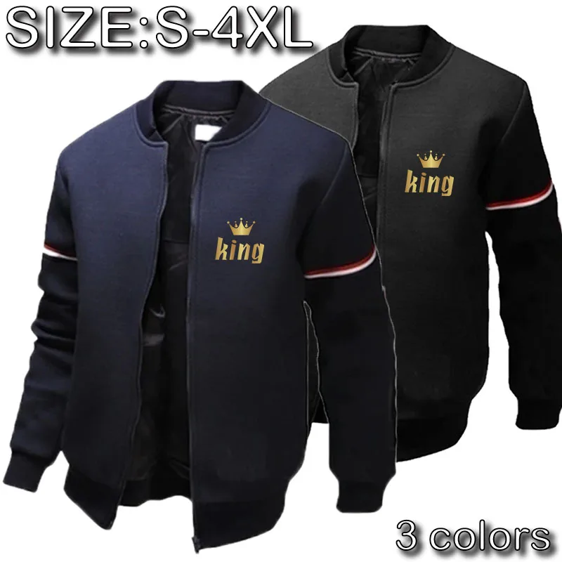 Fashion New Style King Printed Men's Zipper Jacket and Outerwear Casual Clothing Street Clothing Casual Temperament Top
Fashion New Style King Printed Men's Zipper Jacket and Outerwear Casual Clothing Street Clothing Casual Temperament Top