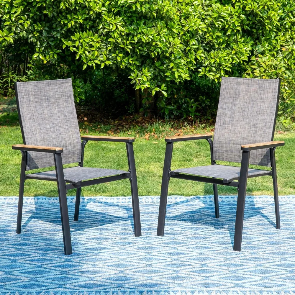 Outdoor Patio Dining Chairs, 2 PCS Aluminum Outdoor Chair, Stackable Patio Sling Chairs with Wood-Like Armrest , Customized
Outdoor Patio Dining Chairs, 2 PCS Aluminum Outdoor Chair, Stackable Patio Sling Chairs with Wood-Like Armrest , Customized