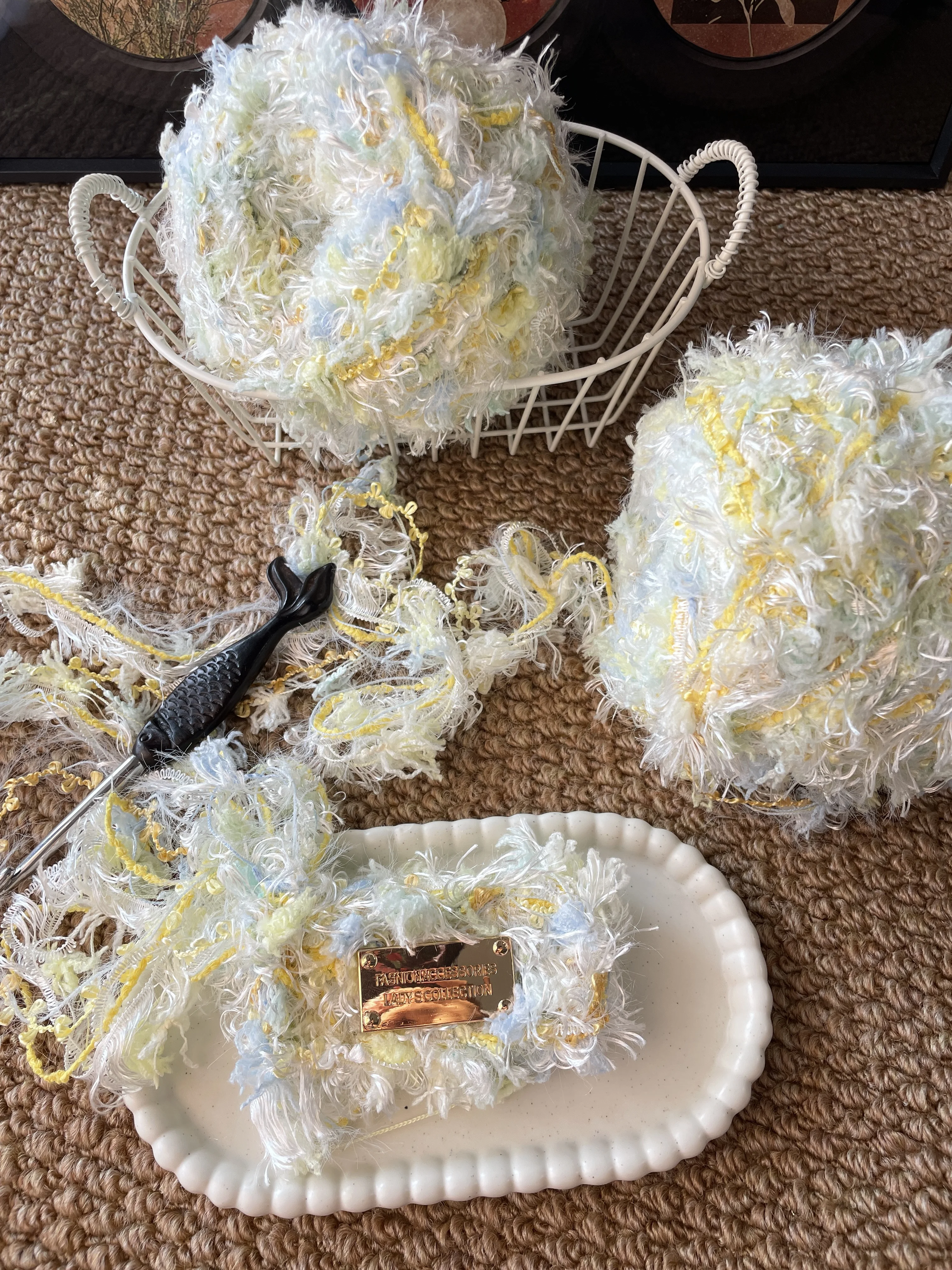 100g Lemon Mist Hand Blended Specialty Yarn Used for DIY Beautiful Crochet Headbands, Hair Clips, Bracelets, Coasters, Bags
100g Lemon Mist Hand Blended Specialty Yarn Used for DIY Beautiful Crochet Headbands, Hair Clips, Bracelets, Coasters, Bags