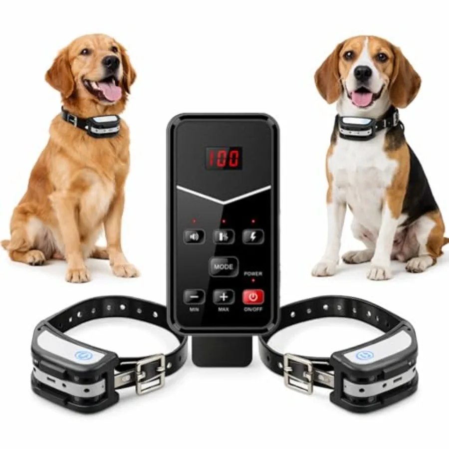 Wireless Dog Fence System for 2 Dogs: Electric Invisible Fence with LCD Screen Adjustable Warning Strength 300 M Range Recharge
Wireless Dog Fence System for 2 Dogs: Electric Invisible Fence with LCD Screen Adjustable Warning Strength 300 M Range Recharge