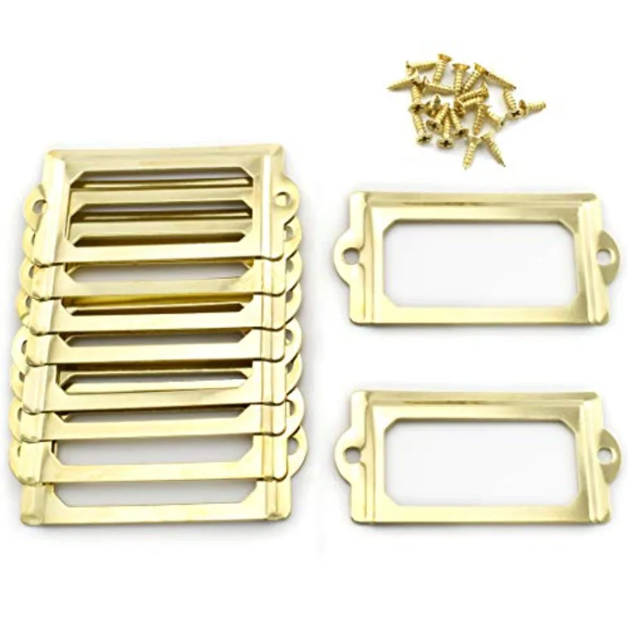 Antique Metal Name Card Frame, 10-Pack Vintage en Label Holder Tag Slots for Drawer File Cabinet Shelves 70 x 33 mm/ 2.8 x 1.3
Antique Metal Name Card Frame, 10-Pack Vintage en Label Holder Tag Slots for Drawer File Cabinet Shelves 70 x 33 mm/ 2.8 x 1.3
