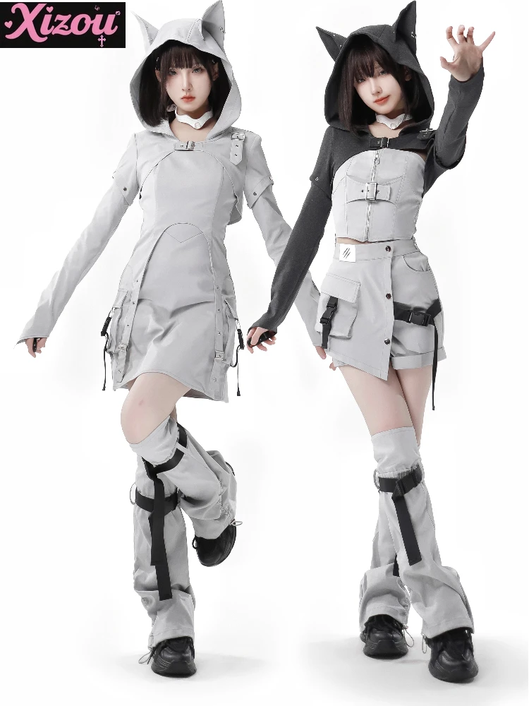 Subculture y2k Sets Women Outfits Street Hot Girl Functional Wasteland Removable Sleeve Hooded Jacket Sleeveless A-line Dress
Subculture y2k Sets Women Outfits Street Hot Girl Functional Wasteland Removable Sleeve Hooded Jacket Sleeveless A-line Dress