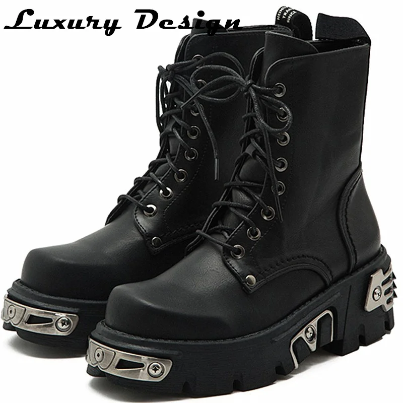 6CM Punk Style Platform Women Ankle Boots 2022 Women's Motorcycle Boot Fashion Ladies Chunky Shoes Metal Decor Black Casual Shoe
6CM Punk Style Platform Women Ankle Boots 2022 Women's Motorcycle Boot Fashion Ladies Chunky Shoes Metal Decor Black Casual Shoe