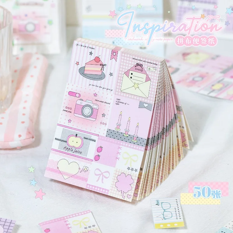 50sheet Ins Aesthetic Patchwork Sticky Notes Inspiration Pads for DIY Scrapbooking Students Cute Memo Paper Gift Wrapping Decor
50sheet Ins Aesthetic Patchwork Sticky Notes Inspiration Pads for DIY Scrapbooking Students Cute Memo Paper Gift Wrapping Decor
