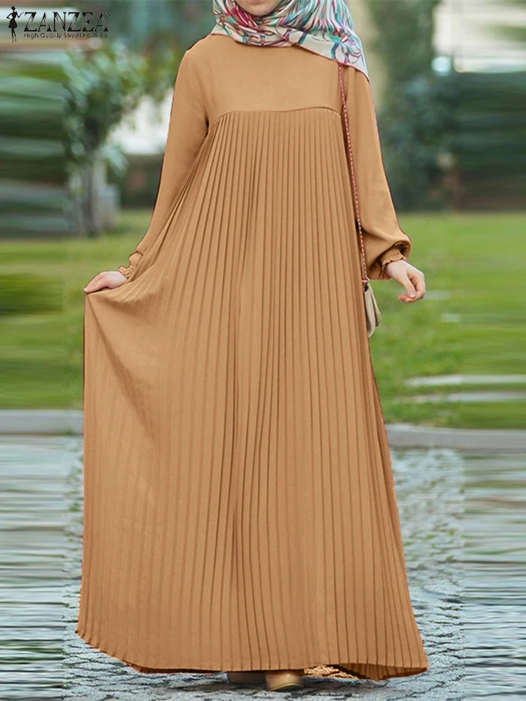 2025 ZANZEA Muslim Abaya Hijab Dress Eid Mubarek Robe Femme IsIamic Clothing Kaftan Women Long Sleeve Solid Pleated Sundress
2025 ZANZEA Muslim Abaya Hijab Dress Eid Mubarek Robe Femme IsIamic Clothing Kaftan Women Long Sleeve Solid Pleated Sundress