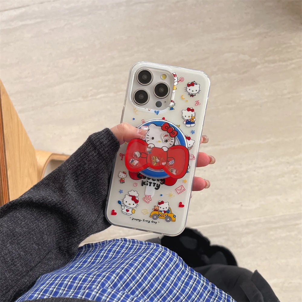 Cute Hello Kitty Bow KT Magsafe Wireless Charge Phone Case For iPhone XR 13 12 11 14 15 16 Pro Max Plus Magnetic Stand
Cute Hello Kitty Bow KT Magsafe Wireless Charge Phone Case For iPhone XR 13 12 11 14 15 16 Pro Max Plus Magnetic Stand